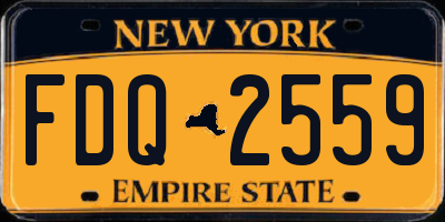 NY license plate FDQ2559