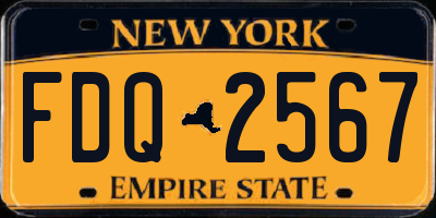 NY license plate FDQ2567