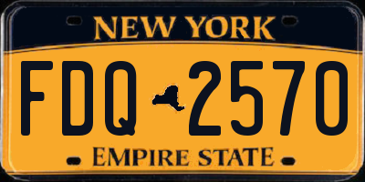 NY license plate FDQ2570
