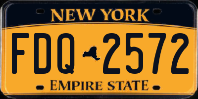 NY license plate FDQ2572