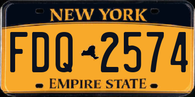 NY license plate FDQ2574