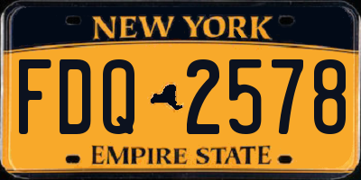 NY license plate FDQ2578