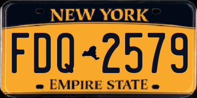 NY license plate FDQ2579