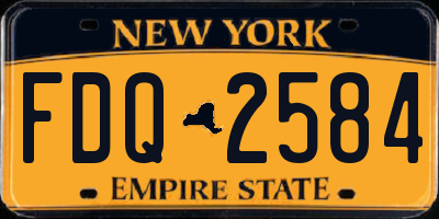 NY license plate FDQ2584