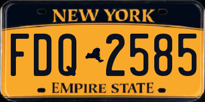 NY license plate FDQ2585