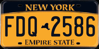 NY license plate FDQ2586