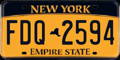 NY license plate FDQ2594