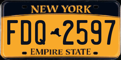 NY license plate FDQ2597