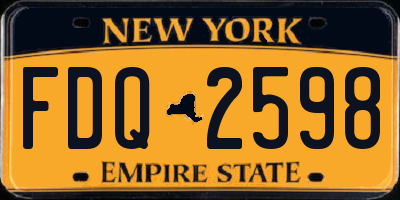 NY license plate FDQ2598