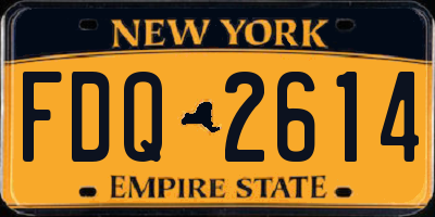 NY license plate FDQ2614