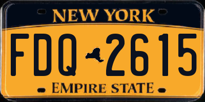 NY license plate FDQ2615
