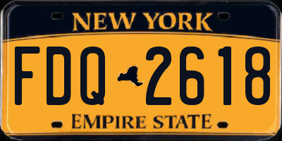NY license plate FDQ2618