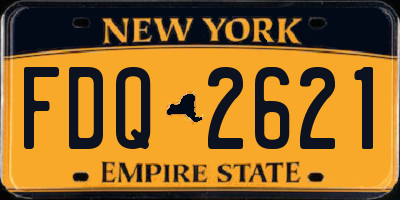 NY license plate FDQ2621