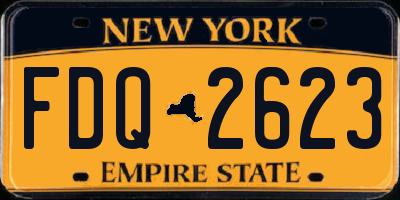 NY license plate FDQ2623
