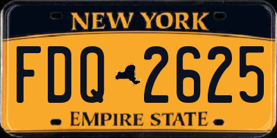 NY license plate FDQ2625