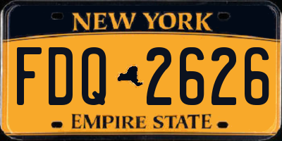 NY license plate FDQ2626