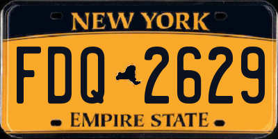 NY license plate FDQ2629