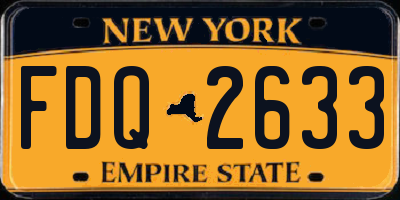 NY license plate FDQ2633