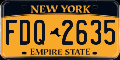 NY license plate FDQ2635