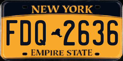 NY license plate FDQ2636
