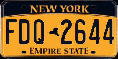 NY license plate FDQ2644