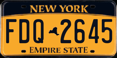 NY license plate FDQ2645