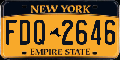 NY license plate FDQ2646