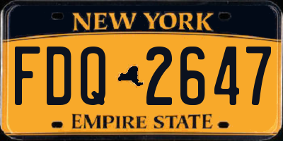 NY license plate FDQ2647