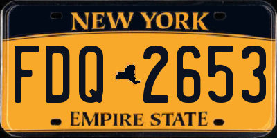 NY license plate FDQ2653