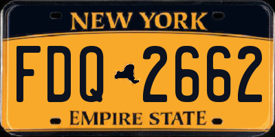 NY license plate FDQ2662