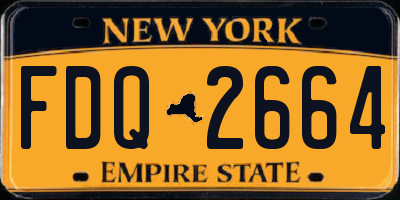 NY license plate FDQ2664