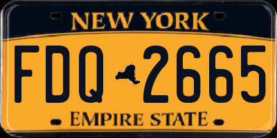 NY license plate FDQ2665