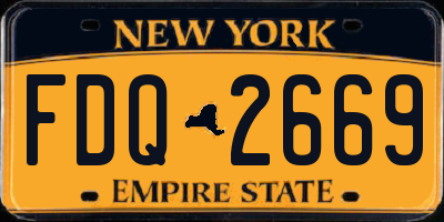 NY license plate FDQ2669