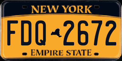 NY license plate FDQ2672