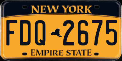 NY license plate FDQ2675