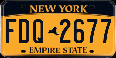 NY license plate FDQ2677
