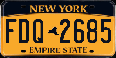 NY license plate FDQ2685