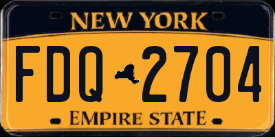 NY license plate FDQ2704