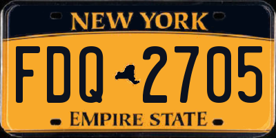 NY license plate FDQ2705