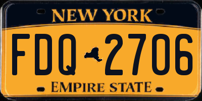 NY license plate FDQ2706
