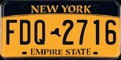 NY license plate FDQ2716