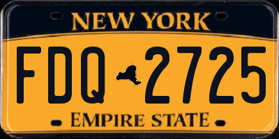 NY license plate FDQ2725