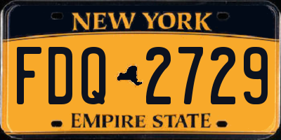 NY license plate FDQ2729