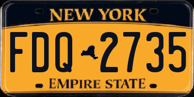 NY license plate FDQ2735