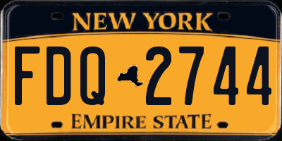 NY license plate FDQ2744