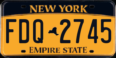 NY license plate FDQ2745