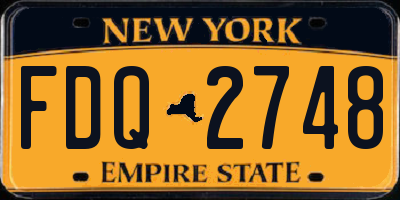 NY license plate FDQ2748