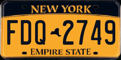 NY license plate FDQ2749