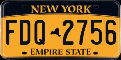 NY license plate FDQ2756