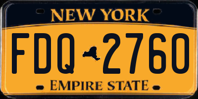 NY license plate FDQ2760